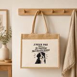 Sac Cabas Jute avec Poche J’peux pas je préfère mon Bouvier Bernois