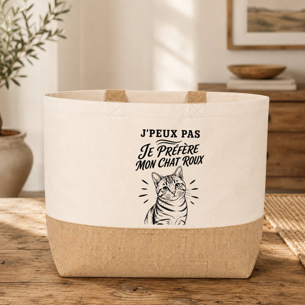 Sac J’peux pas je préfère mon Chat roux