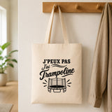 Tote Bag Beige J’peux pas j’ai Trampoline