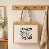 Sac Cabas Jute avec Poche J’peux pas j’ai les Potes