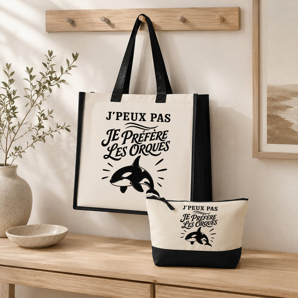 Ensemble Cabas et Trousse J’peux pas je préfère les Orques