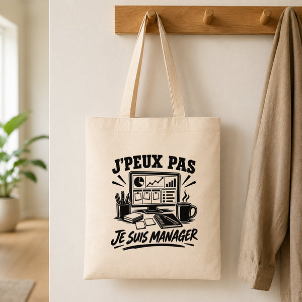 Tote Bag Beige J’peux pas je suis Manager