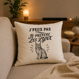 Housse de Coussin J’peux pas je préfère les Lynx