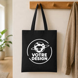 Tote bag noir - Votre design - Planetee