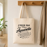 Tote Bag Beige J’peux pas j’ai Aquarelle