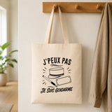 Tote Bag Beige J’peux pas je suis Gendarme