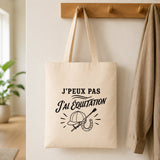 Tote Bag Beige J’peux pas j’ai Équitation