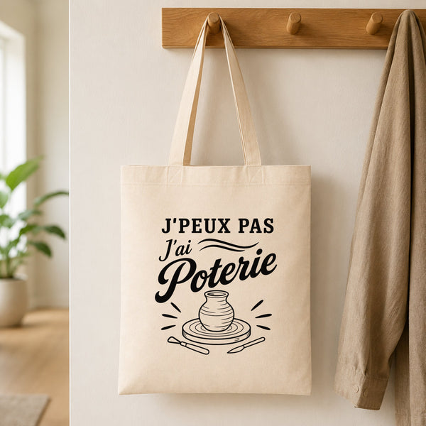 Tote Bag Beige J’peux pas j’ai Poterie