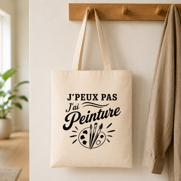 Tote Bag Beige J’peux pas j’ai Peinture