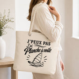 Grand Sac Cabas Beige J’peux pas j’ai planche à voile J'peux pas minimaliste