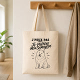 Tote Bag Beige J’peux pas je préfère mon Samoyède