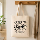 Tote Bag Beige J’peux pas j’ai Perles
