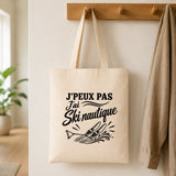 Tote Bag Beige J’peux pas j’ai Ski nautique