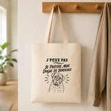 Tote Bag Beige J’peux pas je préfère mon Dogue de Bordeaux