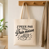 Tote Bag Beige J’peux pas j’ai Pain maison