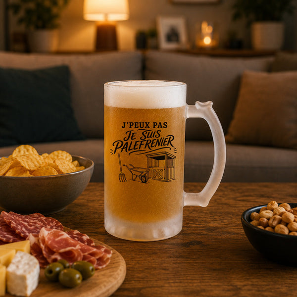 Verre à Bière J’peux pas je suis Palefrenier