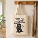 Tote Bag Beige J’peux pas je préfère mon Terre-Neuve