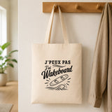 Tote Bag Beige J’peux pas j’ai Wakeboard