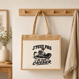 Sac Cabas Jute avec Poche J’peux pas je suis Caissier