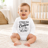 Body Bébé Manches Longues J’peux pas j’ai couture J'peux pas minimaliste