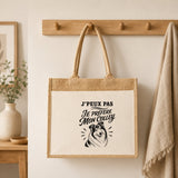 Sac Cabas Jute avec Poche J’peux pas je préfère mon Colley