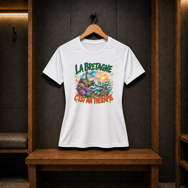 T-shirt de Sport Femme La bretagne c'est ma thérapie