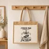 Sac Cabas Jute avec Poche J’peux pas j’ai Valse