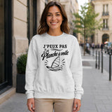 Sweat Gris Chiné J’peux pas j’ai planche à voile J'peux pas minimaliste