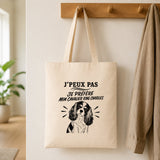 Tote Bag Beige J’peux pas je préfère mon Cavalier King Charles