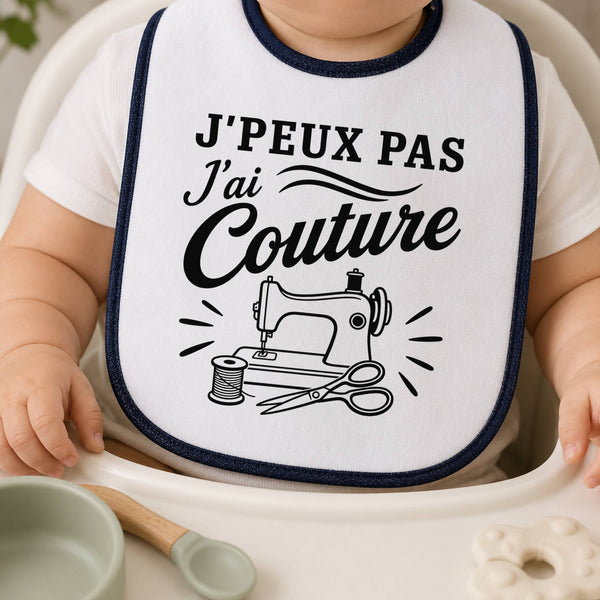 Bavoir Bébé J’peux pas j’ai couture J'peux pas minimaliste
