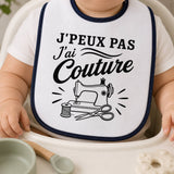 Bavoir Bébé J’peux pas j’ai couture J'peux pas minimaliste