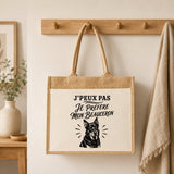 Sac Cabas Jute avec Poche J’peux pas je préfère mon Beauceron