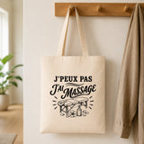 Tote Bag Beige J’peux pas j’ai Massage