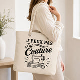 Grand Sac Cabas Beige J’peux pas j’ai couture J'peux pas minimaliste
