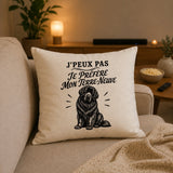 Housse de Coussin J’peux pas je préfère mon Terre-Neuve