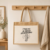 Sac Cabas Jute avec Poche J’peux pas je préfère les Hippocampes