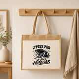 Sac Cabas Jute avec Poche J’peux pas je suis Hôtelier