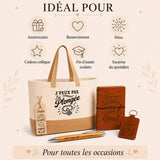Coffret Cadeau J’peux pas j’ai Plongée – Sac jute, carnet, stylo, porte-clés et marque-page