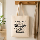 Tote Bag Beige J’peux pas je pars à la Montagne