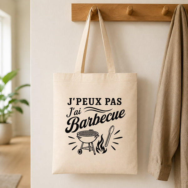 Tote Bag Beige J’peux pas j’ai Barbecue
