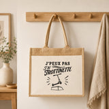 Sac Cabas Jute avec Poche J’peux pas j’ai Trottinette