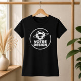 T-shirt femme noir - Votre design - Planetee