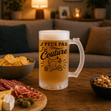 Verre à Bière J’peux pas j’ai couture J'peux pas minimaliste