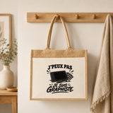 Sac Cabas Jute avec Poche J’peux pas je suis Graphiste