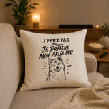 Housse de Coussin J’peux pas je préfère mon Akita Inu