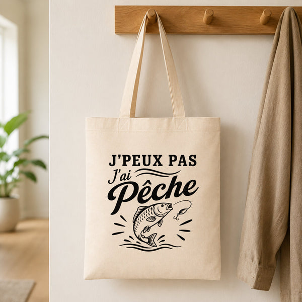 Tote Bag Beige J’peux pas j’ai Pêche