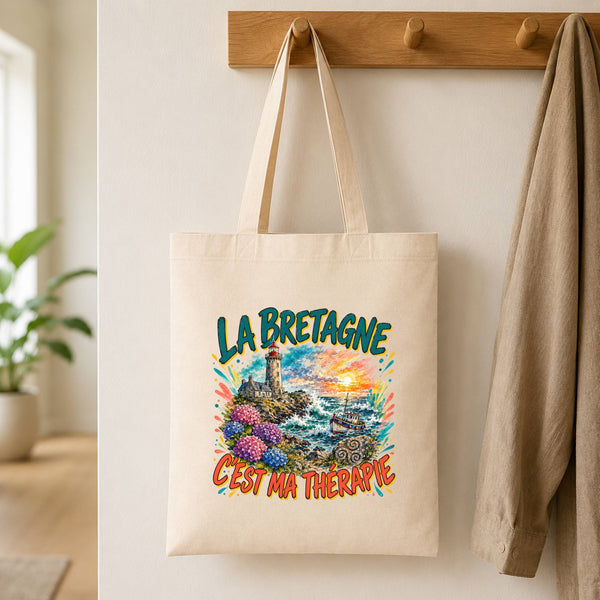 Tote Bag Beige La bretagne c'est ma thérapie