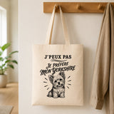 Tote Bag Beige J’peux pas je préfère mon Yorkshire