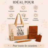 Coffret Cadeau J’peux pas je préfère le Jazz – Sac jute, carnet, stylo, porte-clés et marque-page