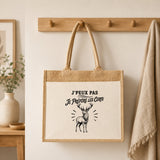 Sac Cabas Jute avec Poche J’peux pas je préfère les Cerfs